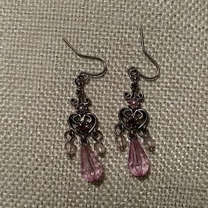 Purple Heart Earrings